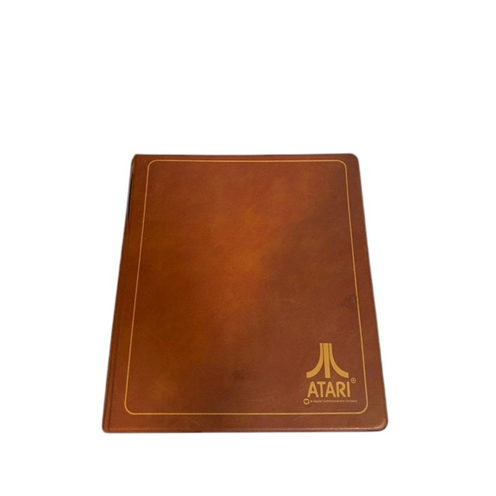 Atari Faux Leather Tan Portfolio Folder Game Holder Case With 4 Games VTG